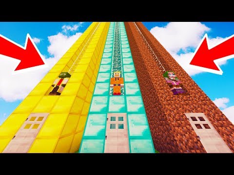 NO ELIJAS EL ASCENSOR EQUIVOCADO EN MINECRAFT !! DE ASCENSOR NOOB A PRO EN EL ASCENSOR MAS ALTO Video