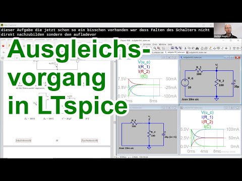Simulation des Auf- & Entladen eines Kondensators über zwei Widerstände (aus Aufgabe 163) in LTspice