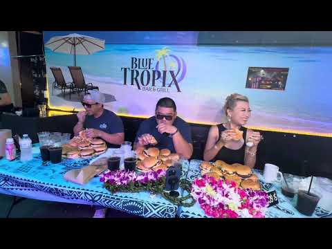 $300 Prize Burger Eating Contest at Blue Tropix in Honolulu, HI 