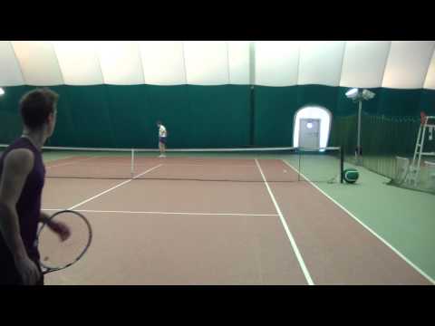 November 11, 2012 Tennis Sparring Daniil Gerasimov vs Igor Trofimov 6-4. HDV.MP4