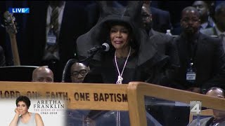 Cicely Tyson speaks at Aretha Franklin&#39;s funeral