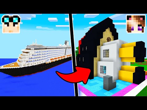CASA NAVE DA CROCIERA NOOB CONTRO PRO SU MINECRAFT! 🚢