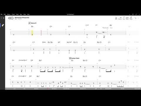 Bohemian Rhapsody ( Queen ) ,Tablatura e base Senza Basso - Backing bass track