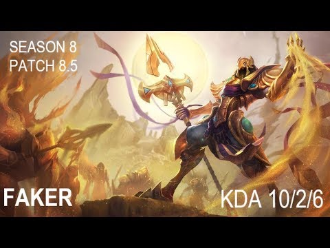 SKT T1 FAKER AZIR VS VEIGAR MID - Patch 8.5 KR