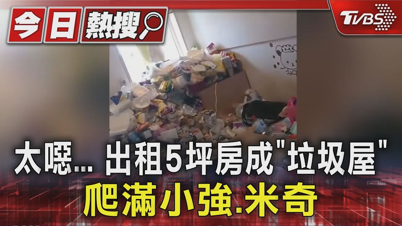 太噁　出租5坪房成「垃圾屋」　爬滿小強、米奇