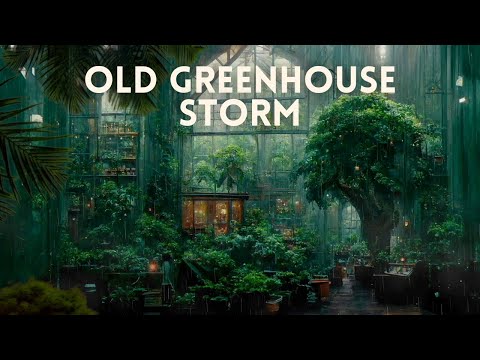 Rain in the Greenhouse - 8h Rain ambience for Relaxing | Studying | Sleeping