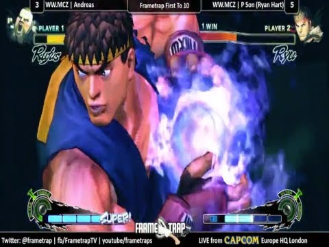 Frame Trap x Capcom - Andreas vs Ryan Hart - First to Ten - Super Street Fighter 4: AE Ver. 2012