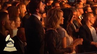 Carrie Underwood Head Banging to Lady Gaga and Metallica | Audience Cam | 59th GRAMMYs