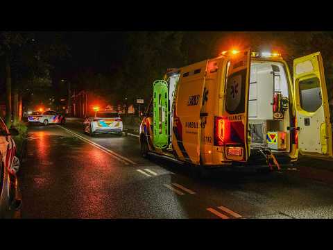 Hulpdiensten met spoed naar en van een Ernstig Ongeval aan de Rusheuvelstraat in Oss