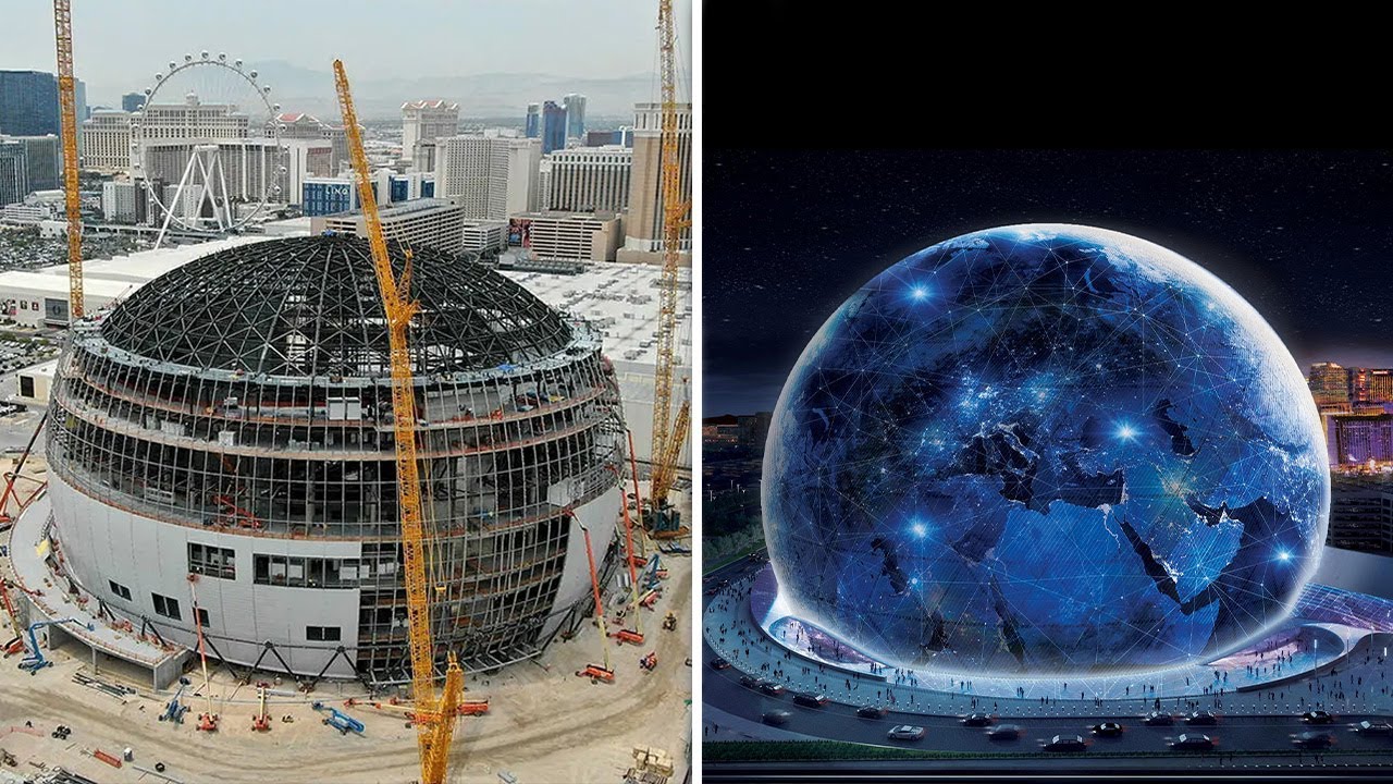 Sphere in Las Vegas Lights Exterior For First Time