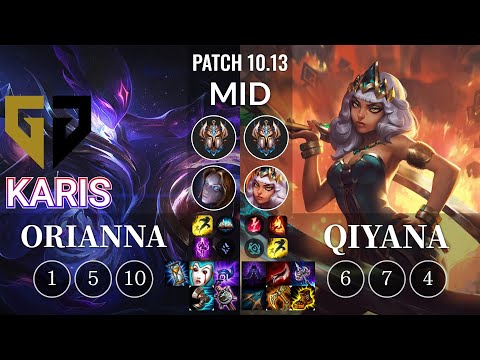 GEN Karis Orianna vs Qiyana Mid - KR Patch 10.13