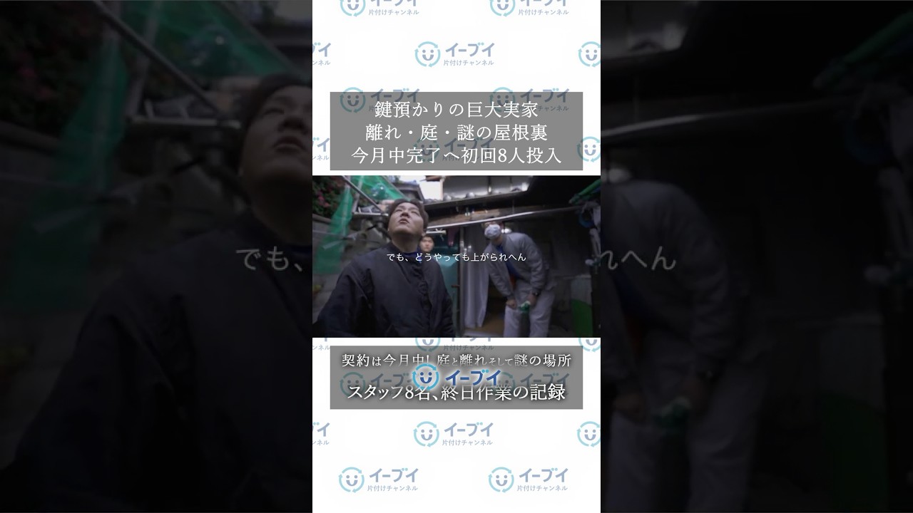 鍵預かりの巨大実家｜離れ・庭・謎の屋根裏…初回8人投入 #イーブイ #片付け #遺品整理 #ゴミ屋敷 #不用品回収