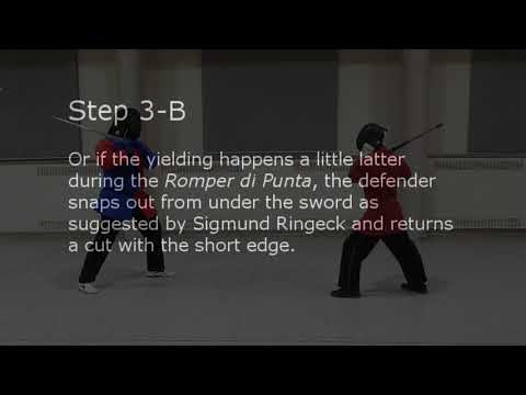 1st master of longsword progression drill part 3 of 5, using Rompe di Punta