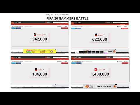 Msdossary7 vs DhTekKz vs MoAuba vs bateson87 YouTube Live subscriber battle