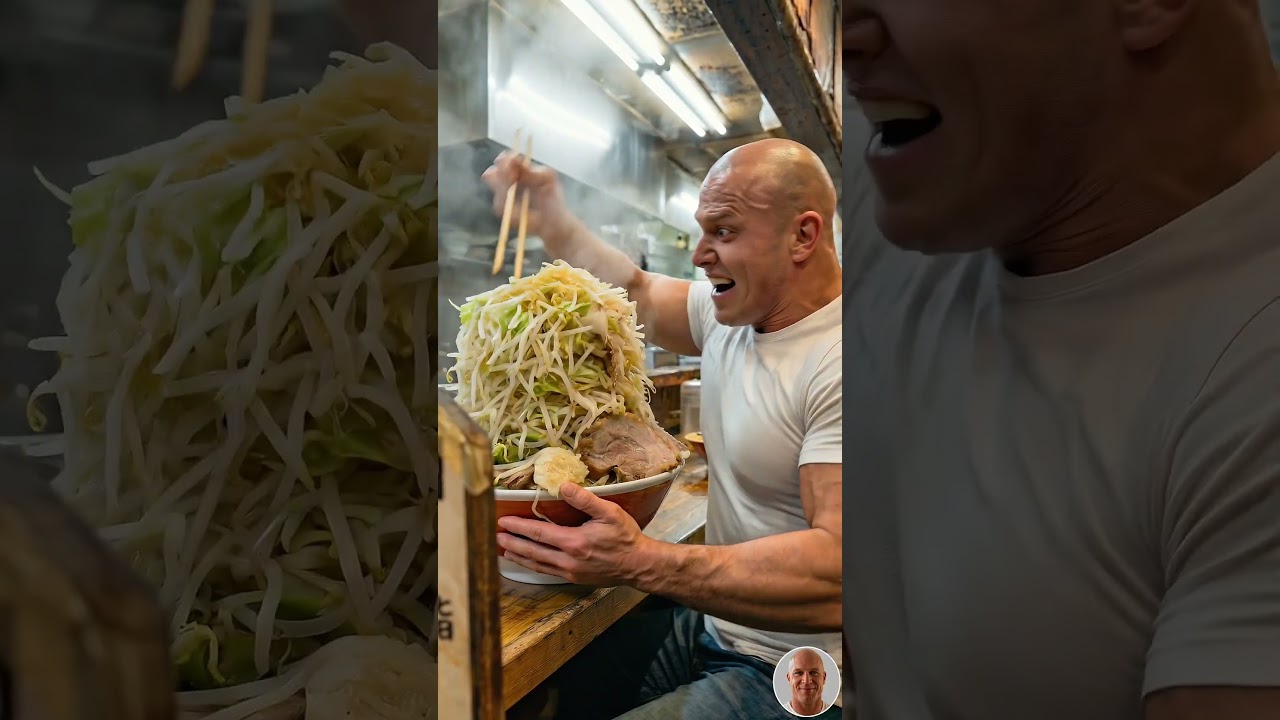 【AI動画】二郎系ラーメン兄さん　 #料理#aivideo #二郎系