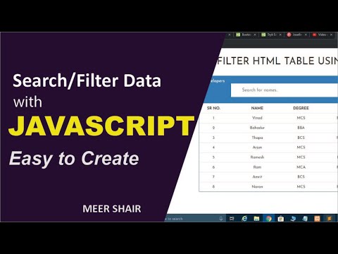 Search Filter Table Data With Javascript 2021 Searching By Using Javascript