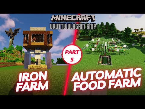 Earth Gamers -  minecraft uruttu ulagam smp season 2 part 5 |  automatic food farm |  easy iron farm 1.20 |  earthgamer