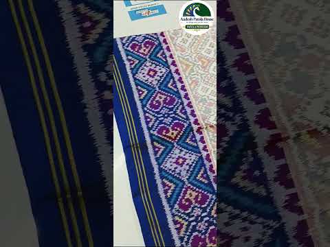 Blue Selari Border White Manekchowk Motifs Single Ikat Chaniya Choli Dupatta 8 Ply Silk