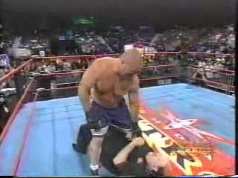 Jeremy Borash and Bob Ryder get beat up by Tank Abbott on WCW Nitro in Rochester NY