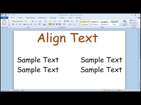 How to align text on left and right side in Microsoft Word