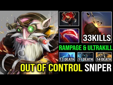 This HAPPEN When Sniper Get Out of Control | WTF 1040 GPM OP Knockback Fountain Rampage Dota 2