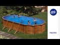 Piscine acier Gré aspect bois Pacific ovale Piscine acier Gré aspect bois Pacific ovale