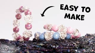 Beaded roses wirework ring tutorial