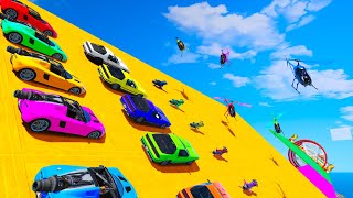 Quest Parcour legais em Carros Jato, Carros Ruiner, Helicópteros com Homem Aranha e Super Heróis GTA