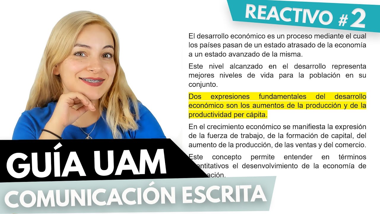 GUÍA UAM resuelta | Reactivo #2 | Comunicación escrita | Ejercicios de repaso