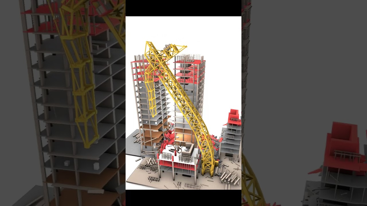 Construction Site - Earthquake Collapse Animation