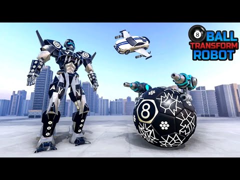 Robot Perang Berubah Jadi Bola Billiard Dan Mobil | 8 Ball Robot Car Transform : Flying Car Games