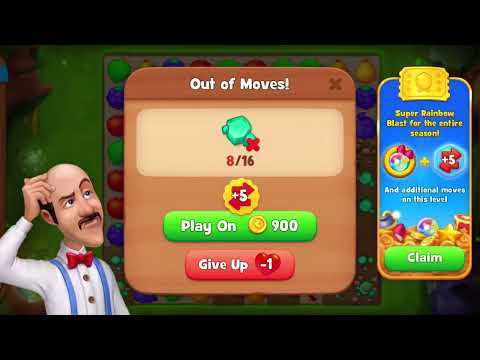 Gardenscapes Level 4761 in 16 moves No booster