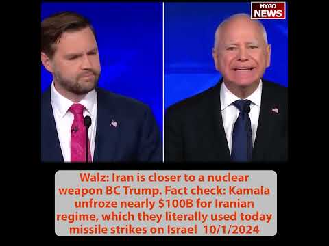 VANCE: Kamala enabled Mexican cartels； WALZ: *nods head in agreement* Walz: Iran nuclear BC Trump