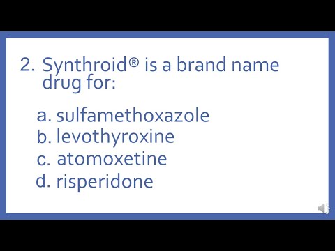 Top 200 Drugs Practice Test Question - Synthroid is a brand name drug for (PTCB NAPLEX NCLEX Prep)