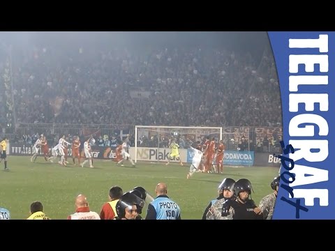 IZ UGLA TELEGRAFA: Gol Nikole Drinčića iz slobodnog udarca na 147. derbiju Partizan - Crvena zvezda