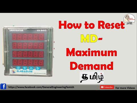 How to reset MD Maximum Demand in 3 phase Energy meter Kwh meter Elmeasure EN8410 eNAVIGATOR
