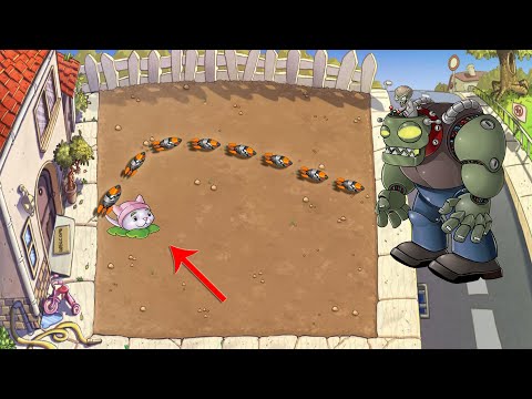 1 Cattail vs 99 Gargantuar vs Giga Gargantuar - Plants vs Zombies Battlez