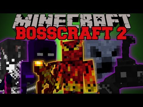 Minecraft : POWERFUL BOSSES (5 EPIC BOSSES, POWERFUL WEAPONS AND ABILITIES) BossCraft 2 Mod Showcase