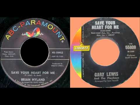 1st RECORDING OF-Save Your Heart For Me -Brian Hyland {Stereo} 1963 & Gary Lewis & The Playboys' 65'