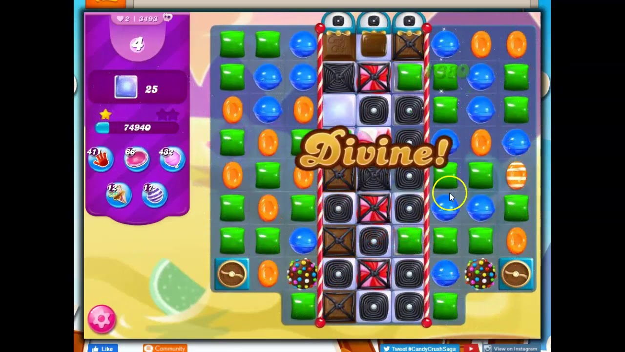 Candy Crush Level 3493 Talkthrough, 15 Moves 0 Boosters