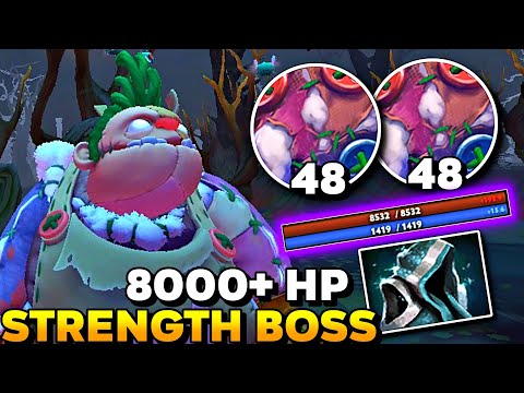 Max Heap Raid [ Pudge ] 8000+ HP Super Safelane Carry Strength Boss Insane - Dota 2