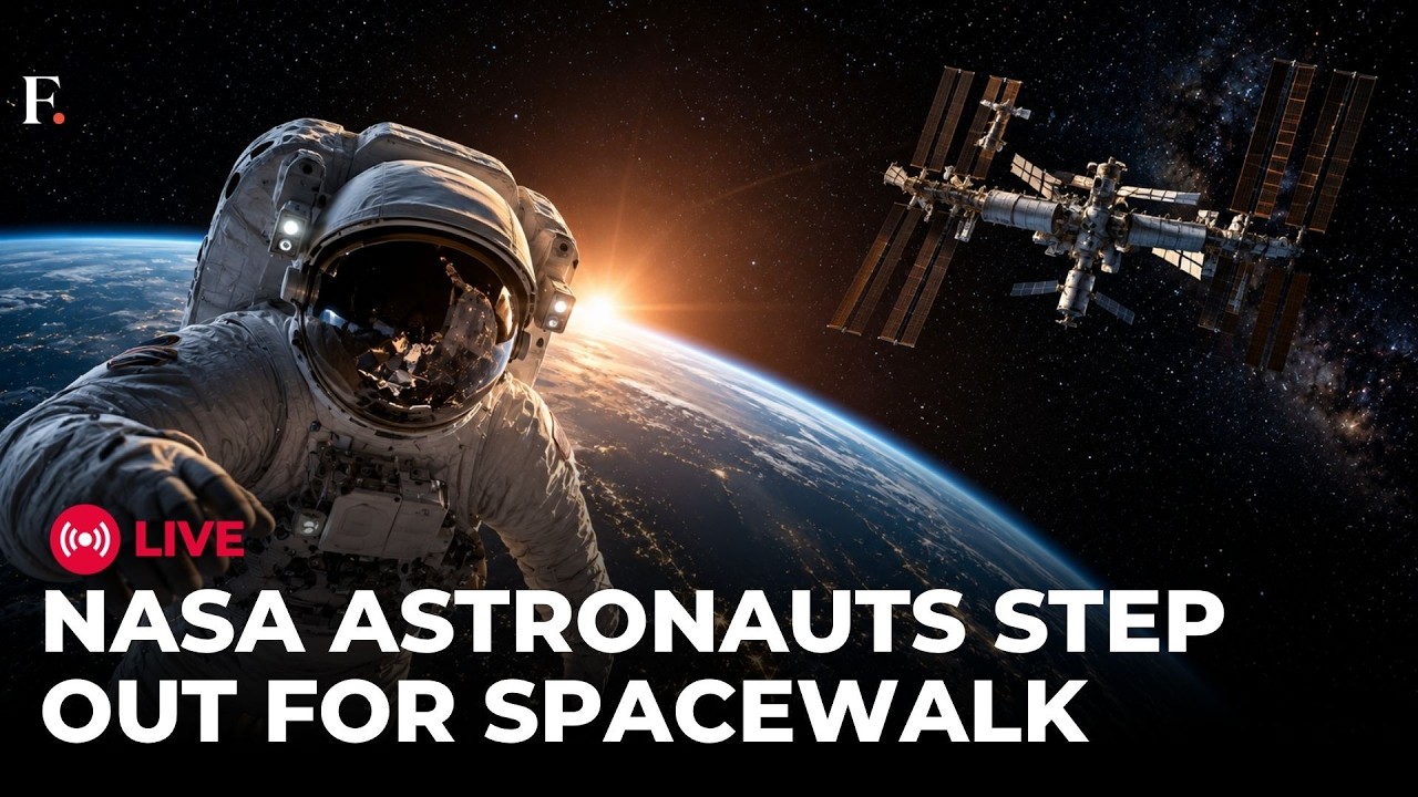 NASA ISS LIVE: NASA Astronaut Anil Menon and ESA's Sophie Adenot Takes Spacewalk to Replace Antenna