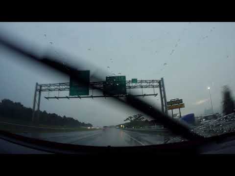 PA Interstate 81 south exit 175B inbound high mast streetlight And mountains