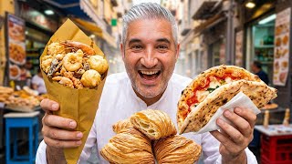 Eating the BEST STREET FOOD in Naples Italy for 24 Hours