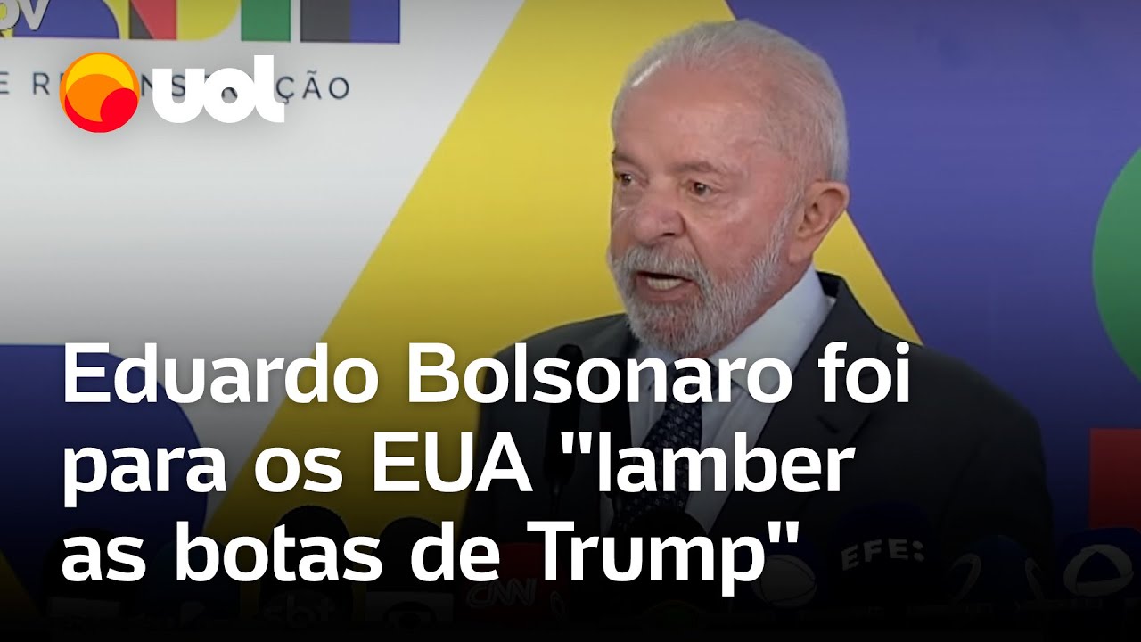 Lula diz que Eduardo Bolsonaro foi aos EUA para lamber botas de Trump, e que Brasil vai defender STF