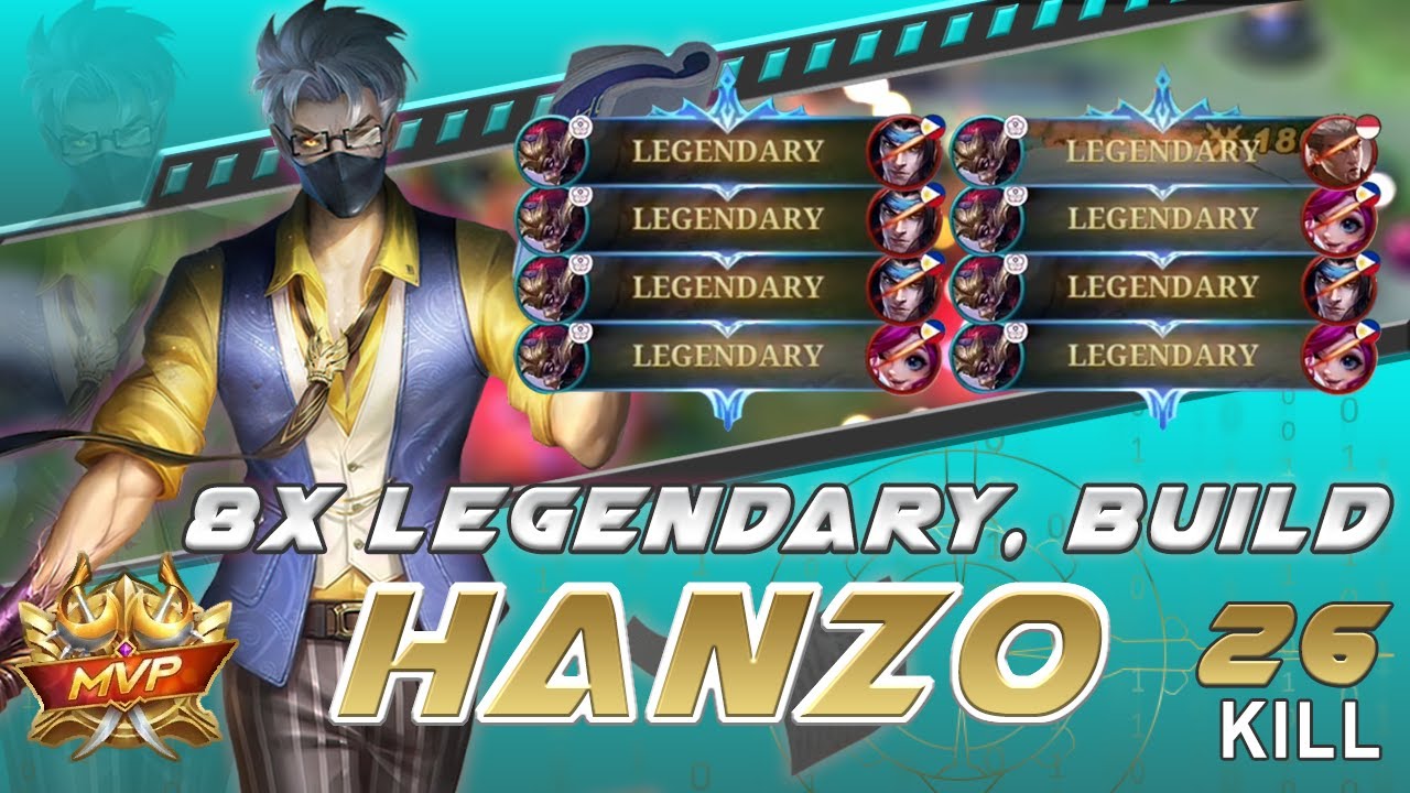 8x Legendary Hanzo Gameplay | Best Build for Hanzo 2022 | Mobile Legends Bang Bang