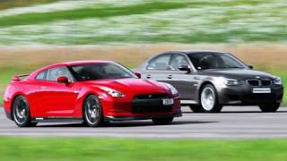HD : Nissan GT-R vs BMW M5 Sedan Evosport headers, Dinan muffler and RPI Scoops
