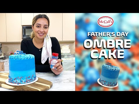 FATHER'S DAY BLUE OMBRE CAKE | Easy cake decorating with Elisha| McCall’s Bakers