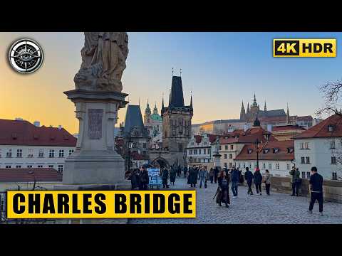 Prague Golden Hour Magic ☀️ Charles Bridge & Malá Strana Walk | Spring is Here! | 4K