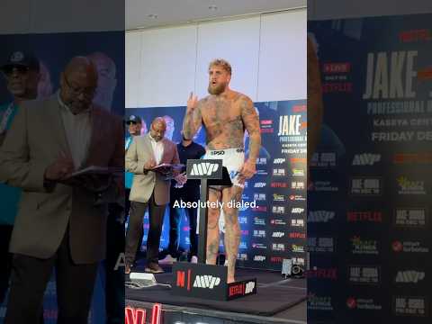 Jake Paul goes OFF at official weigh in for Anthony Joshua 😭 #shorts #jakepaul #boxing